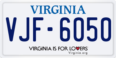 VA license plate VJF6050