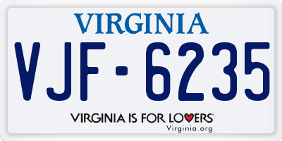 VA license plate VJF6235