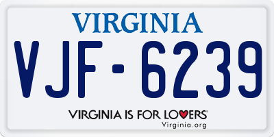 VA license plate VJF6239