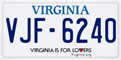 VA license plate VJF6240