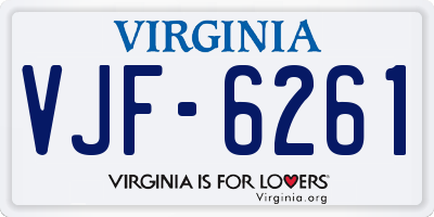 VA license plate VJF6261