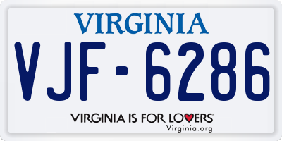VA license plate VJF6286