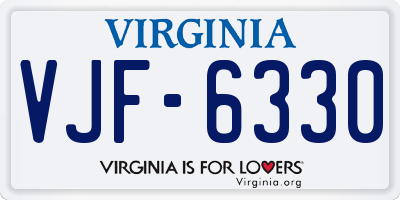 VA license plate VJF6330