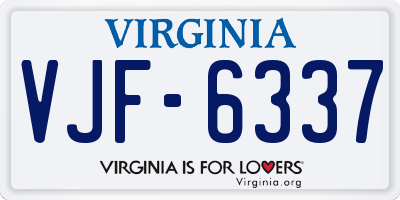 VA license plate VJF6337