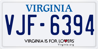 VA license plate VJF6394