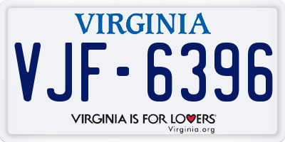 VA license plate VJF6396