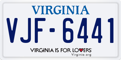 VA license plate VJF6441