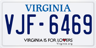 VA license plate VJF6469