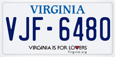 VA license plate VJF6480