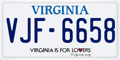 VA license plate VJF6658