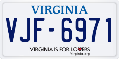 VA license plate VJF6971