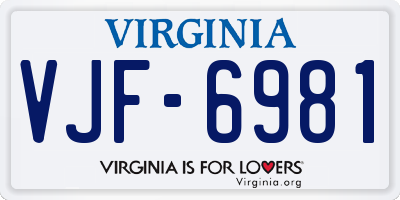 VA license plate VJF6981