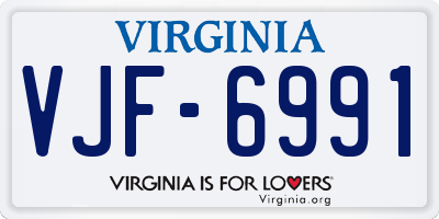 VA license plate VJF6991