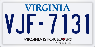 VA license plate VJF7131