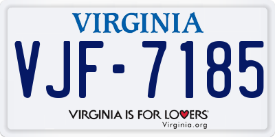 VA license plate VJF7185