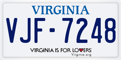 VA license plate VJF7248