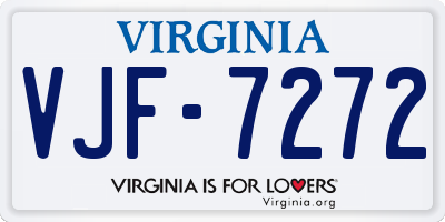 VA license plate VJF7272