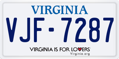 VA license plate VJF7287