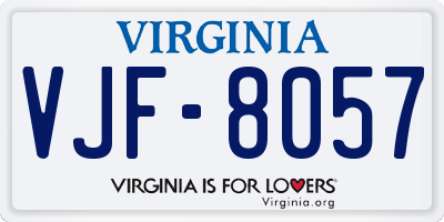 VA license plate VJF8057