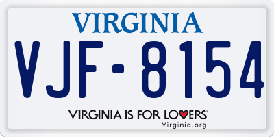 VA license plate VJF8154