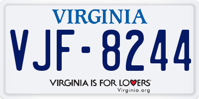 VA license plate VJF8244