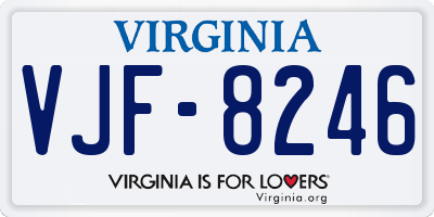 VA license plate VJF8246