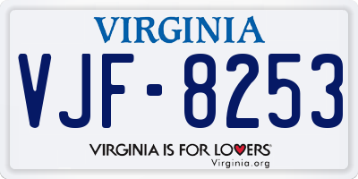 VA license plate VJF8253