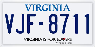 VA license plate VJF8711