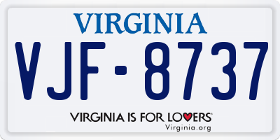 VA license plate VJF8737