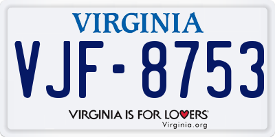 VA license plate VJF8753