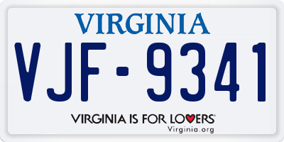 VA license plate VJF9341