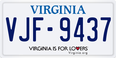 VA license plate VJF9437