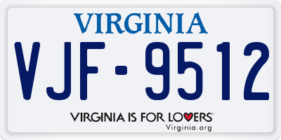 VA license plate VJF9512