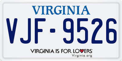 VA license plate VJF9526