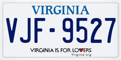 VA license plate VJF9527