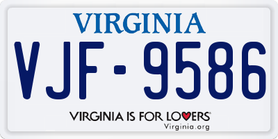 VA license plate VJF9586