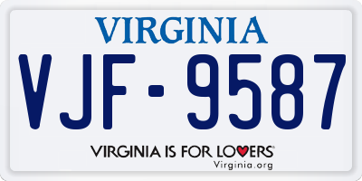 VA license plate VJF9587