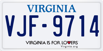 VA license plate VJF9714