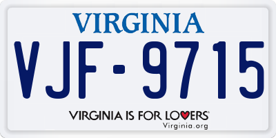 VA license plate VJF9715