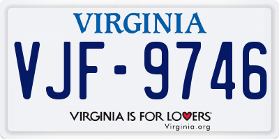 VA license plate VJF9746