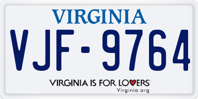 VA license plate VJF9764