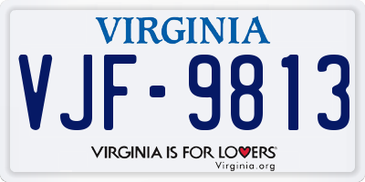 VA license plate VJF9813