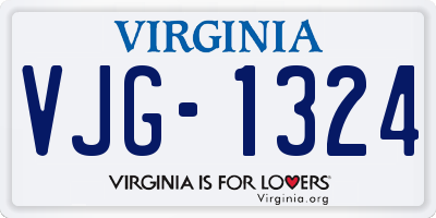 VA license plate VJG1324