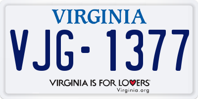 VA license plate VJG1377