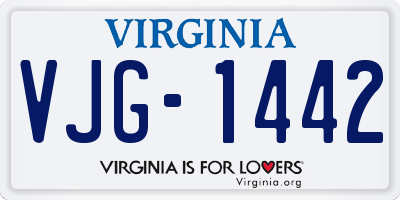 VA license plate VJG1442