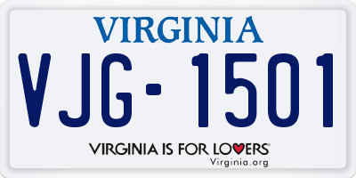 VA license plate VJG1501