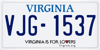 VA license plate VJG1537