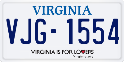 VA license plate VJG1554