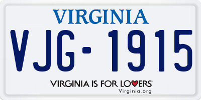 VA license plate VJG1915