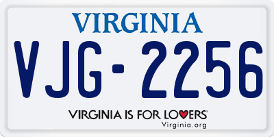 VA license plate VJG2256